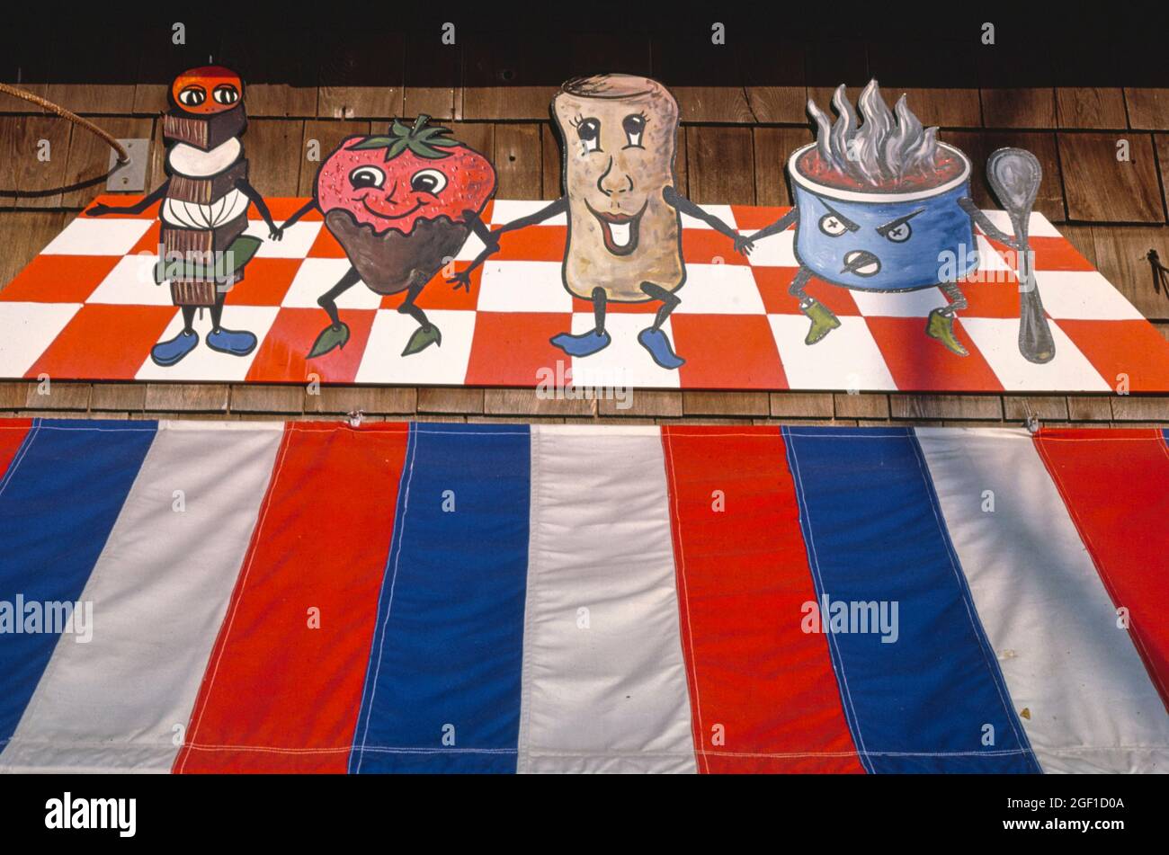 Food People Schild, Boardwalk, Ocean City, Maryland, 1985 Stockfoto