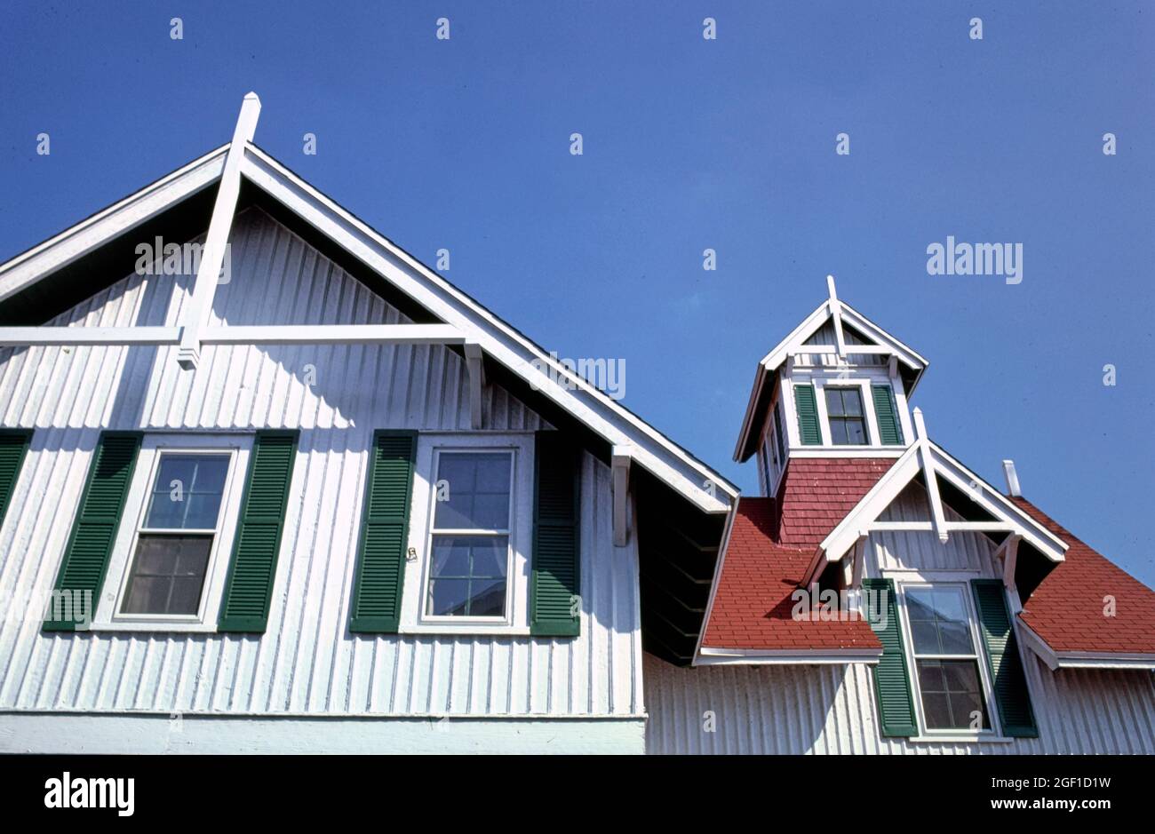 Life Saving Station Museum Weitwinkel Detail, Ocean City, Maryland, 1985 Stockfoto