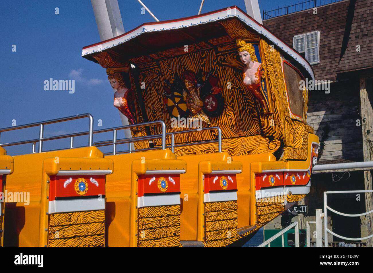 Piraten-Ride-End-Detail, Ocean City, Maryland, 1985 Stockfoto