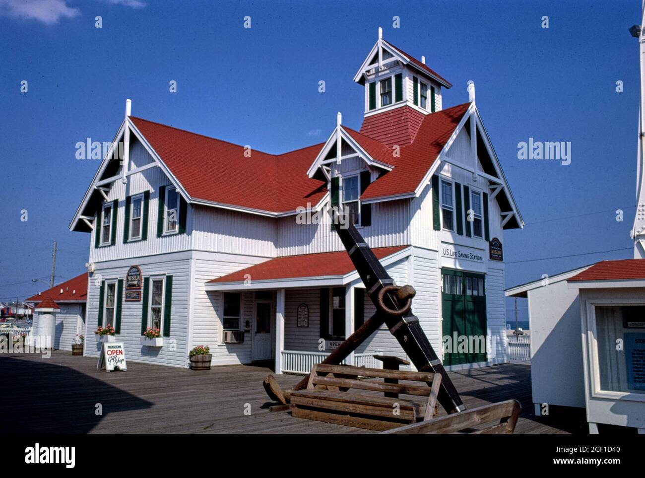 Life Saving Station Museum, Weitwinkel, Ocean City, Maryland, 1985 Stockfoto
