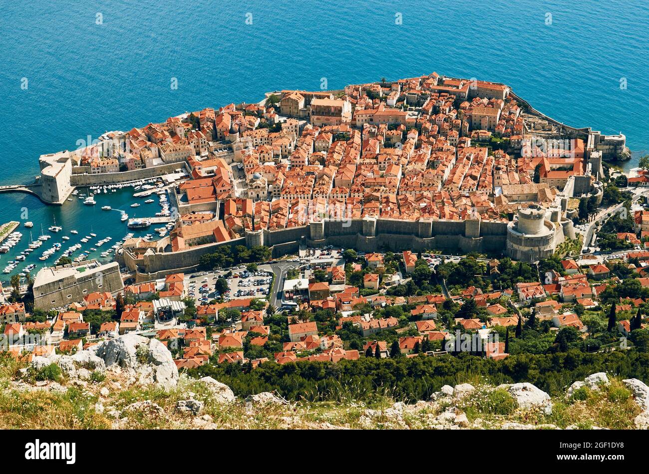 Die kroatische ummauerte Stadt Dubrovnik Stockfoto