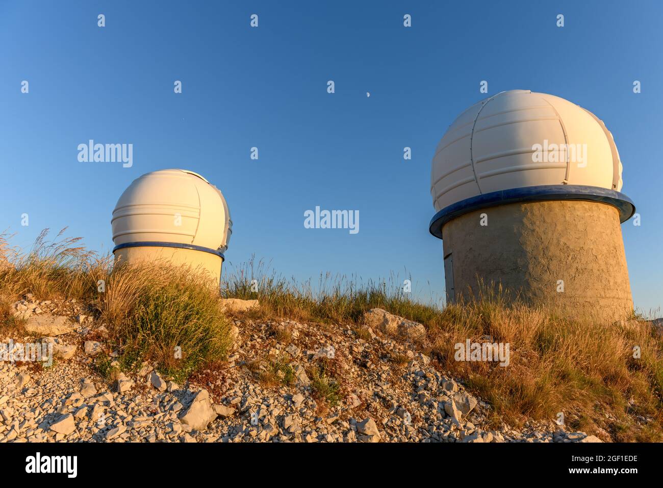 Astronomisches Observatorium des Kosmodroms in Drôme in Frankreich. Stockfoto