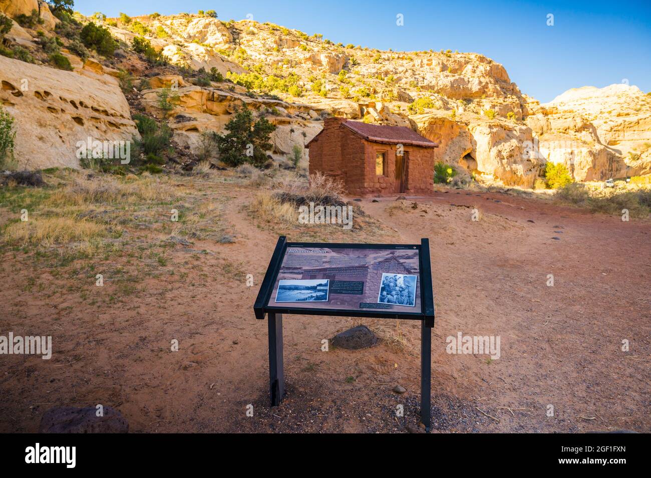 Old Behunin Cabin im Capitol Reef National Park Stockfoto