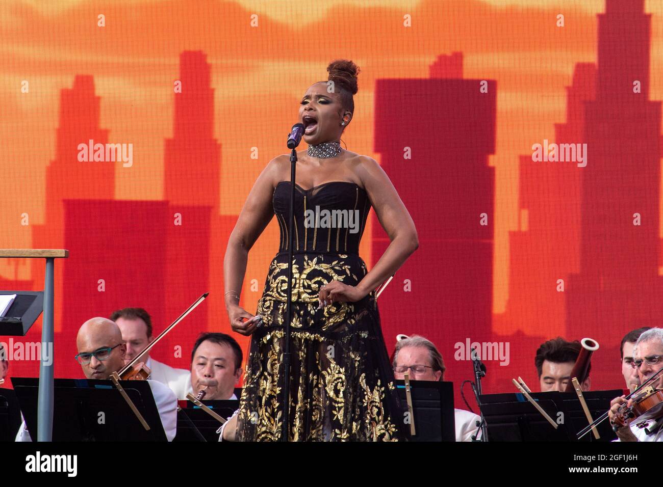 NEW YORK, NY - 21. AUGUST: Die Sängerin Jennifer Hudson tritt am 21. August 2021 im Great Lawn im Central Park in New York City beim "We Love NYC: The Homecoming Concert" auf. Stockfoto
