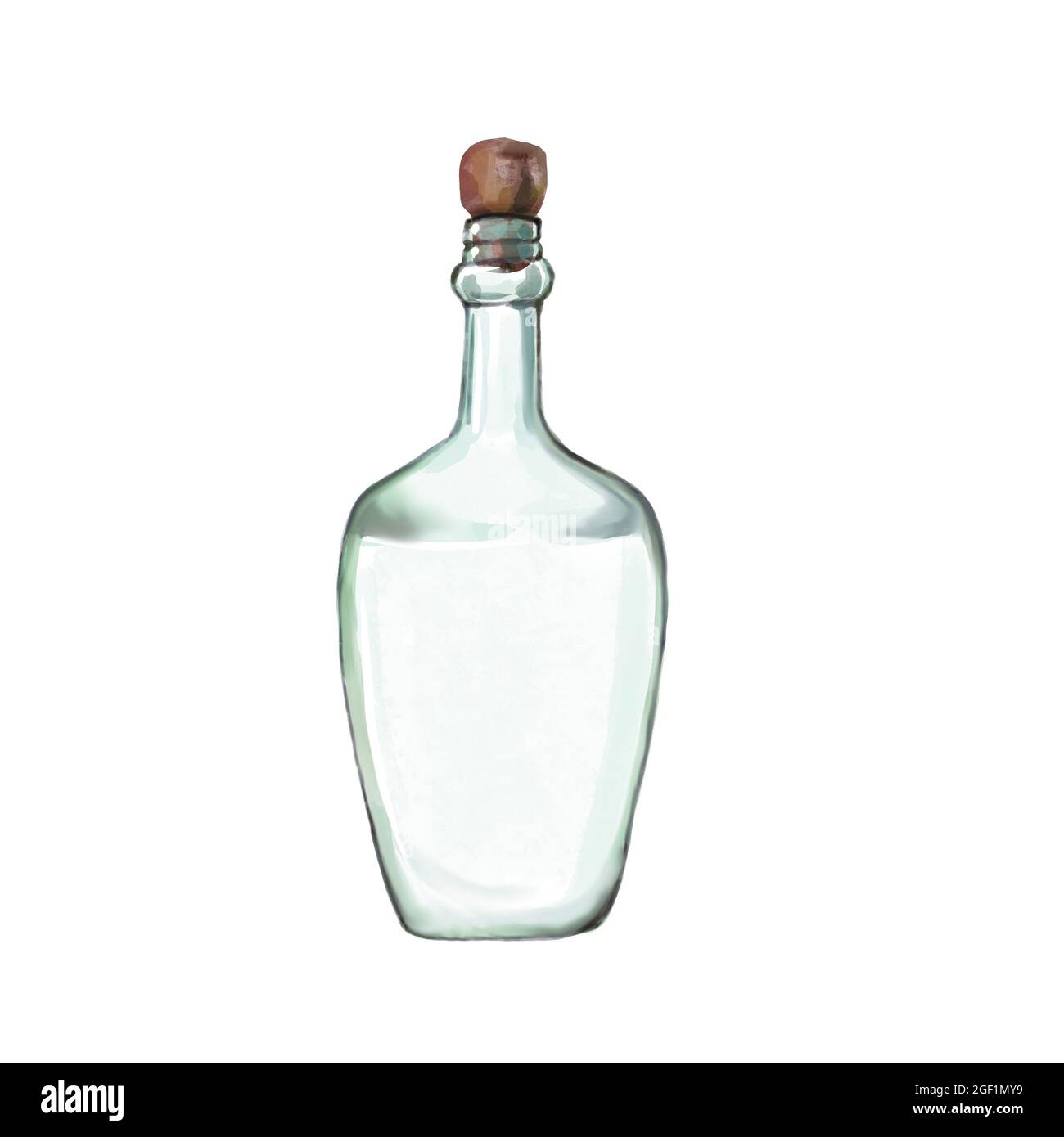 Glas Wasserfarbe handgezeichnete Cliparts isoliert auf weißem Hintergrund. Zero Waste Lifestyle, umweltfreundliche Küche. Kein Kunststoffkonzept. Handgefertigt Stockfoto