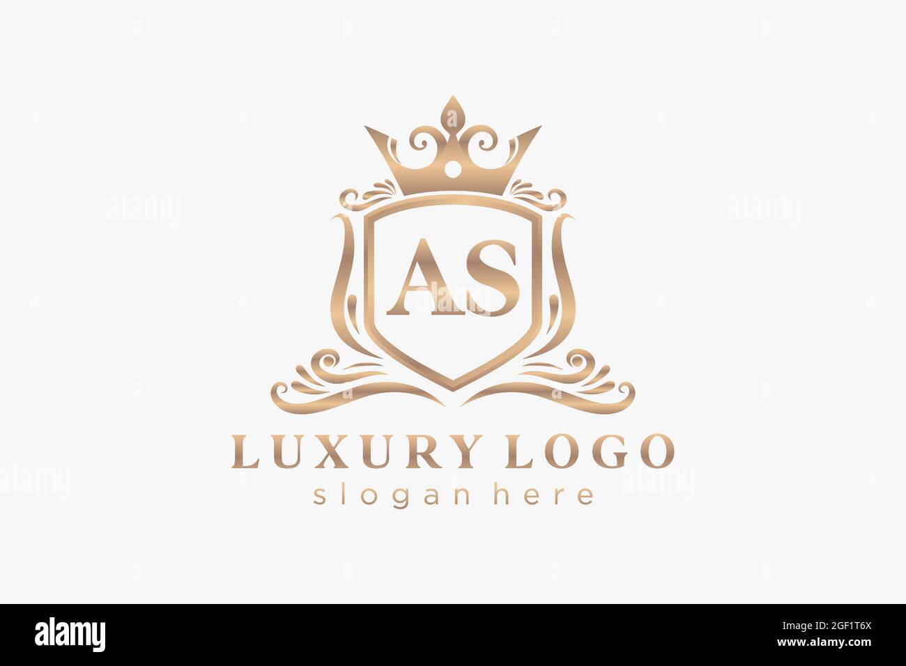 ALS Buchstaben Royal Luxury Logo Vorlage in Vektorgrafik für Restaurant, Royalty, Boutique, Cafe, Hotel, Heraldisch, Schmuck, Mode und andere Vektor illustrr Stock Vektor