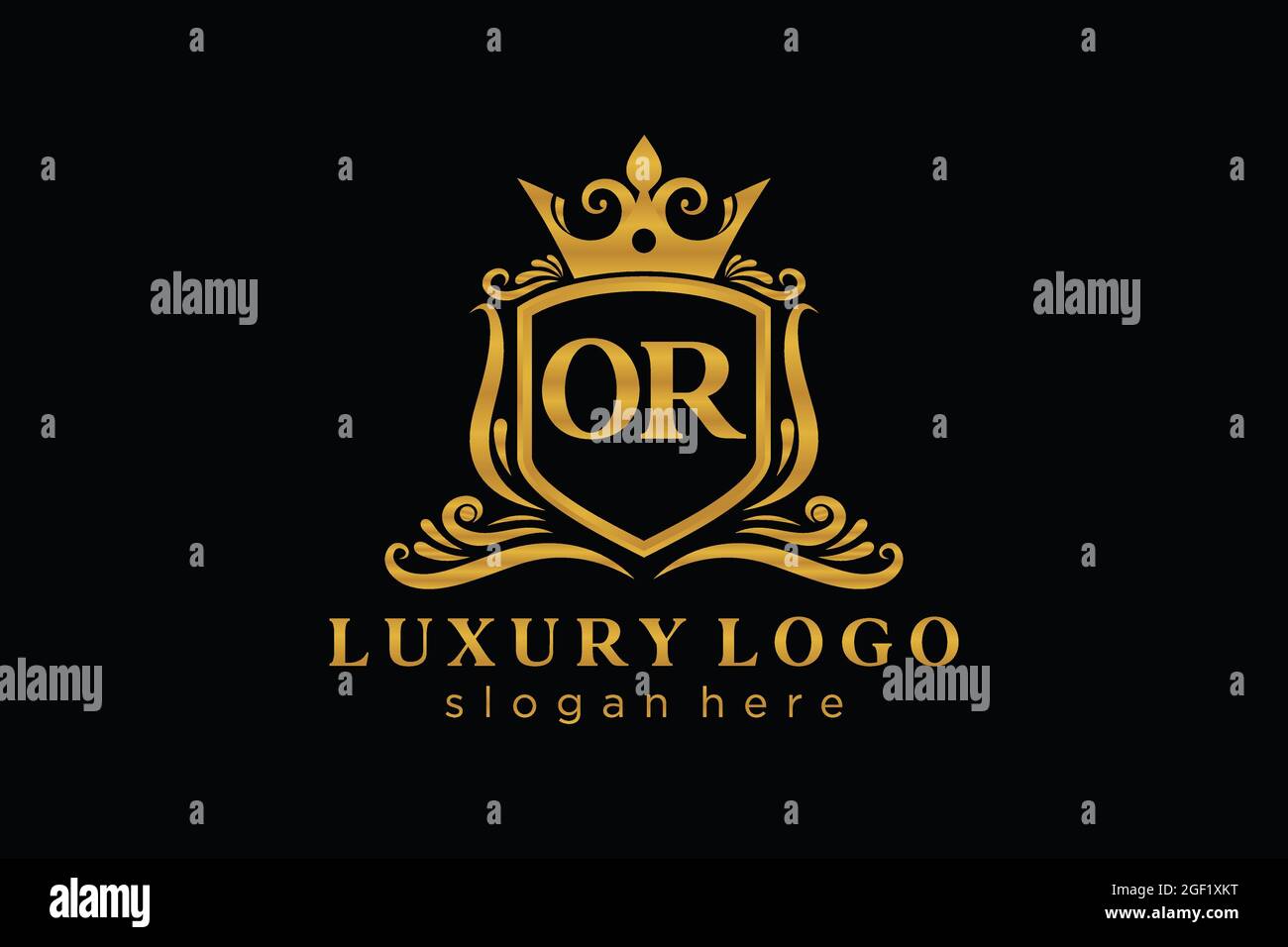 ODER Vorlage für das Royal Luxury Logo in Vektorgrafiken für Restaurant, Royalty, Boutique, Café, Hotel, Heraldisch, Schmuck, Mode und andere Vektor illustrr Stock Vektor