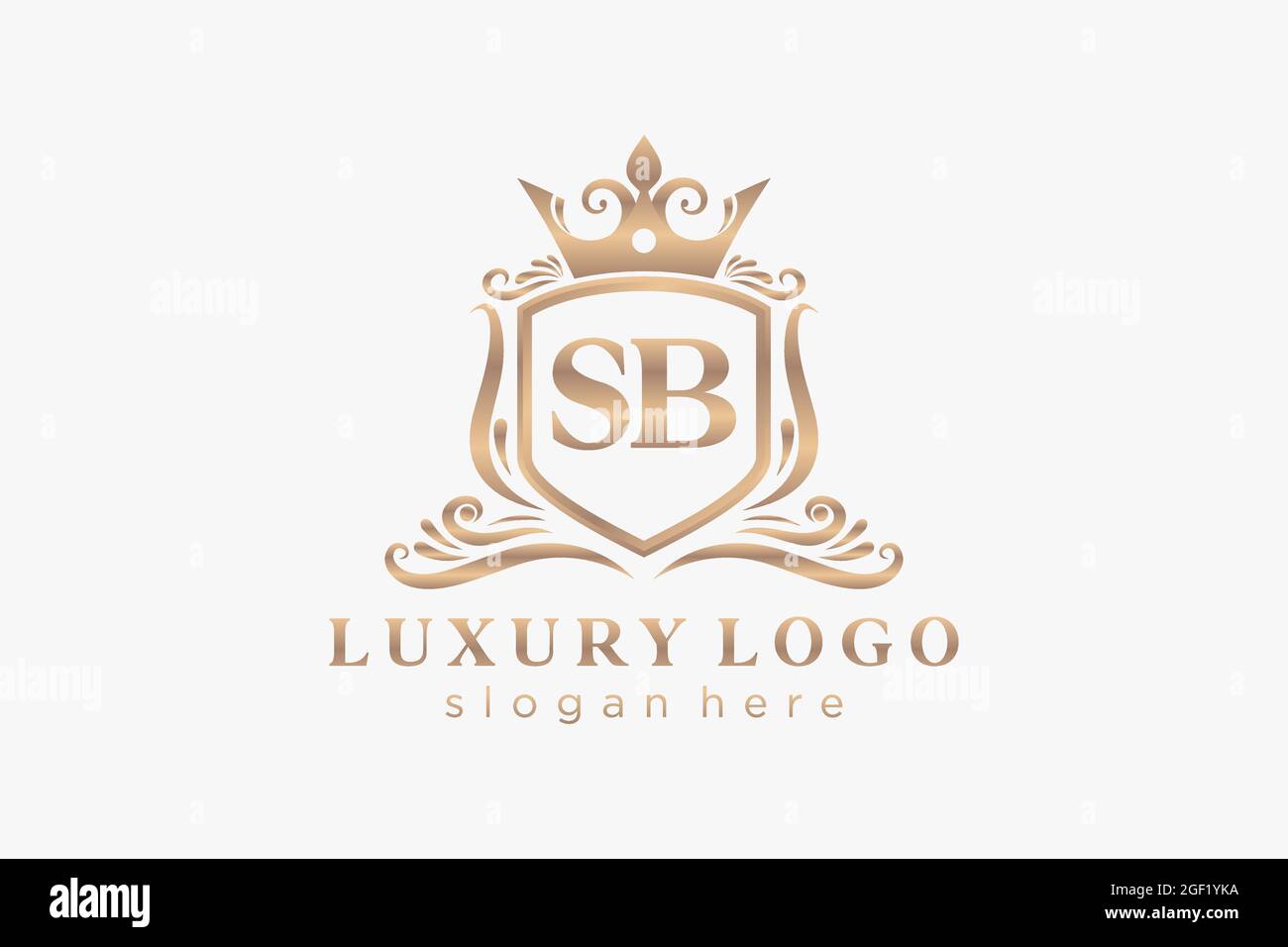 SB Buchstabe Royal Luxury Logo Vorlage in Vektorgrafik für Restaurant, Royalty, Boutique, Cafe, Hotel, Heraldisch, Schmuck, Mode und andere Vektor illustrr Stock Vektor