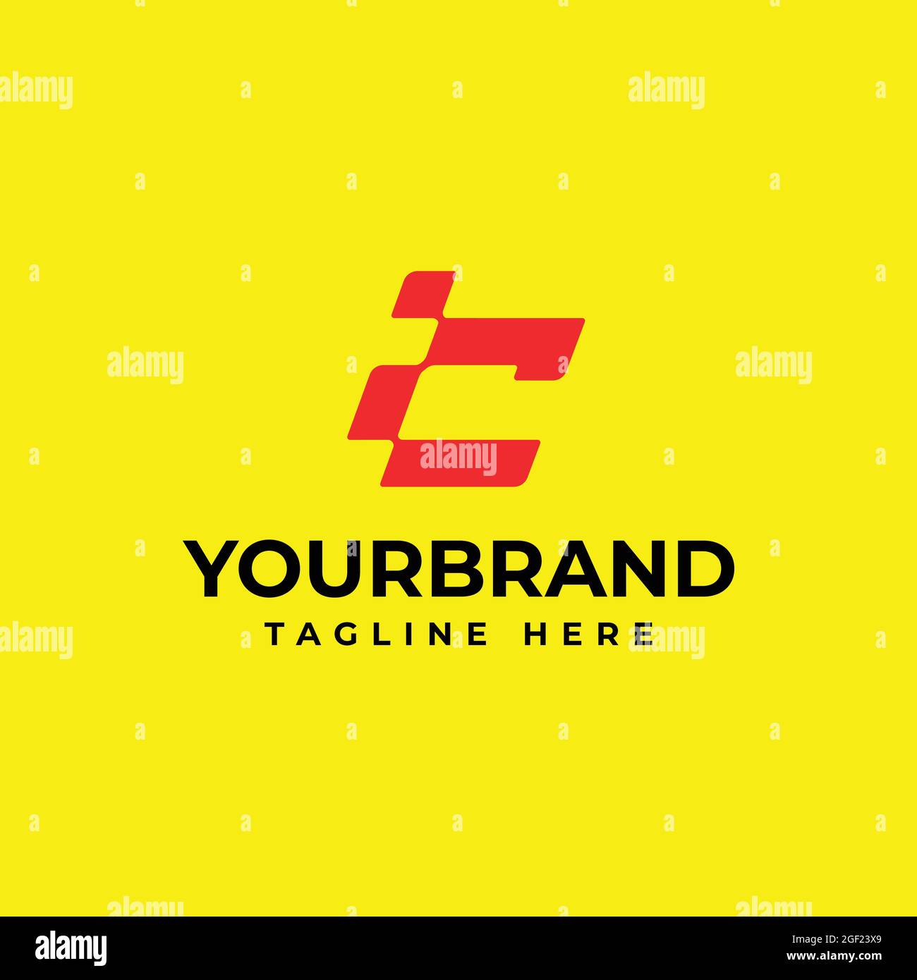 Buchstabe C mit Symbol für die Rennflagge. Racing Logo Design Konzeptvorlage Stock Vektor