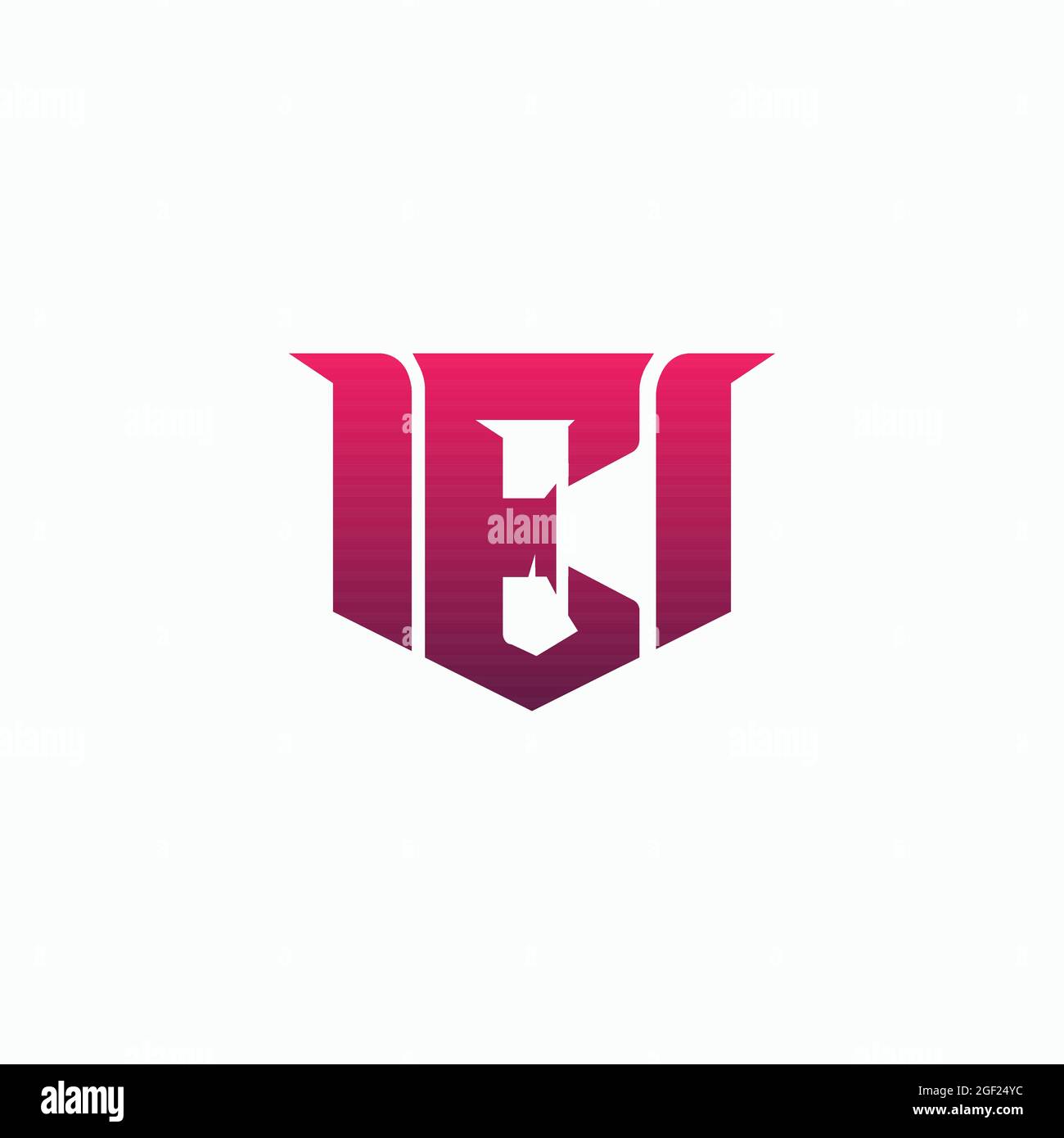 esports Alphabet Logo aus dem Buchstaben E auf weißem Hintergrund gebildet. E-Sport Buchstaben Logo Design Konzept Vorlage Stock Vektor