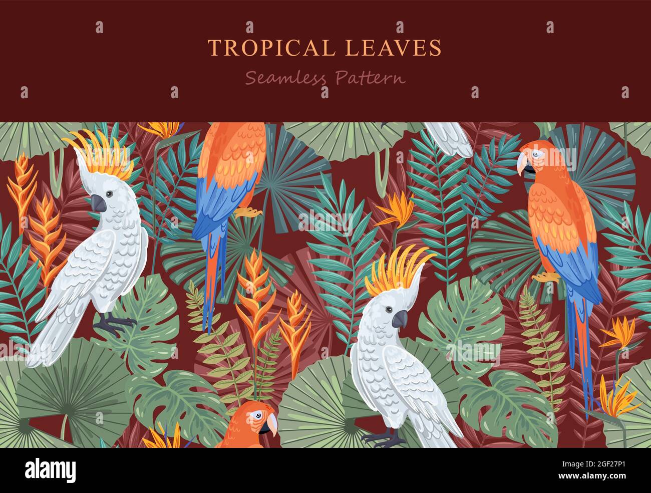 Nahtloses tropisches Muster mit Vögeln Stock Vektor
