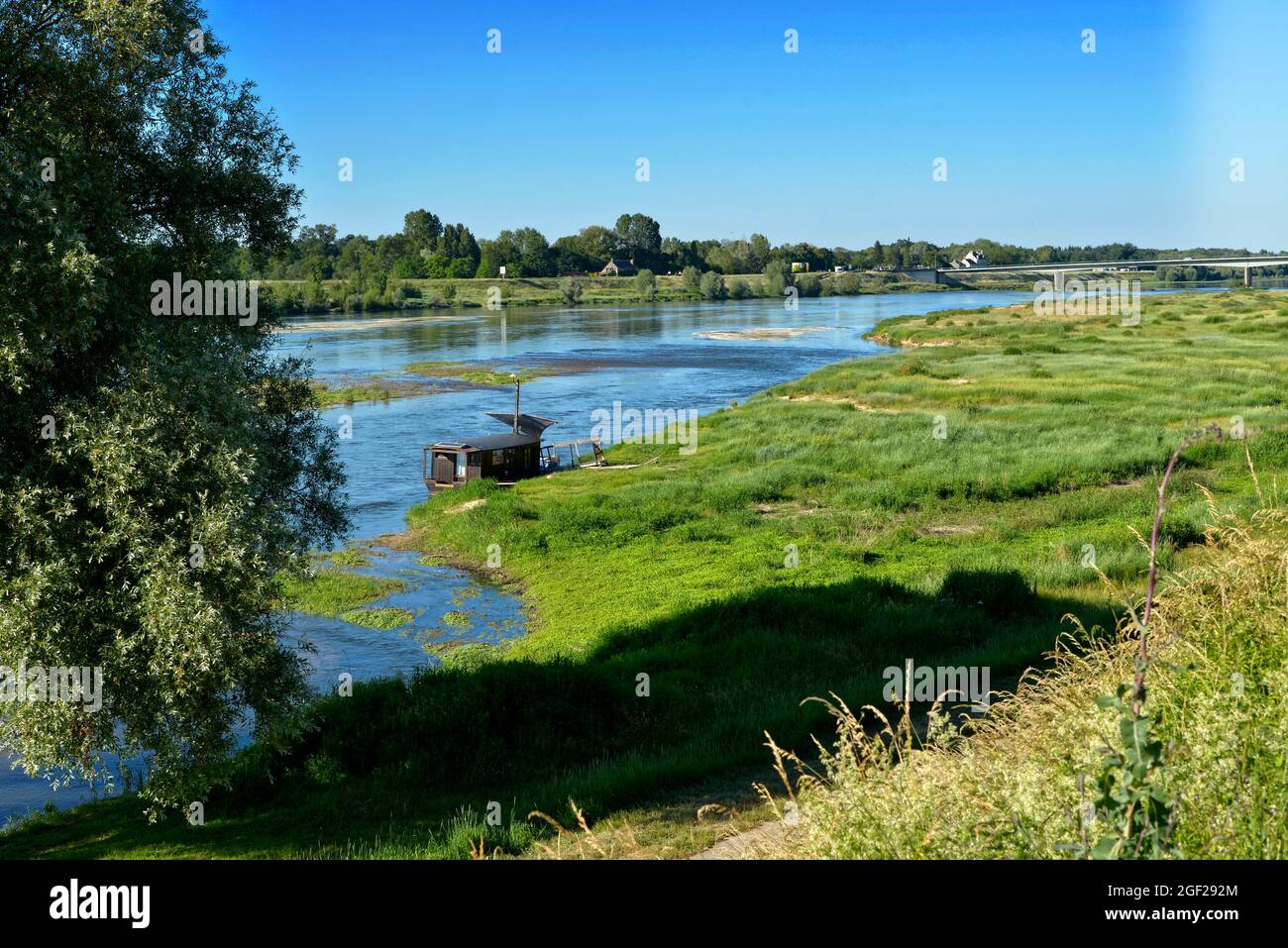 Fluss Loire in Chauvon, einer Gemeinde im Département Loir-et-Cher in Frankreich Stockfoto