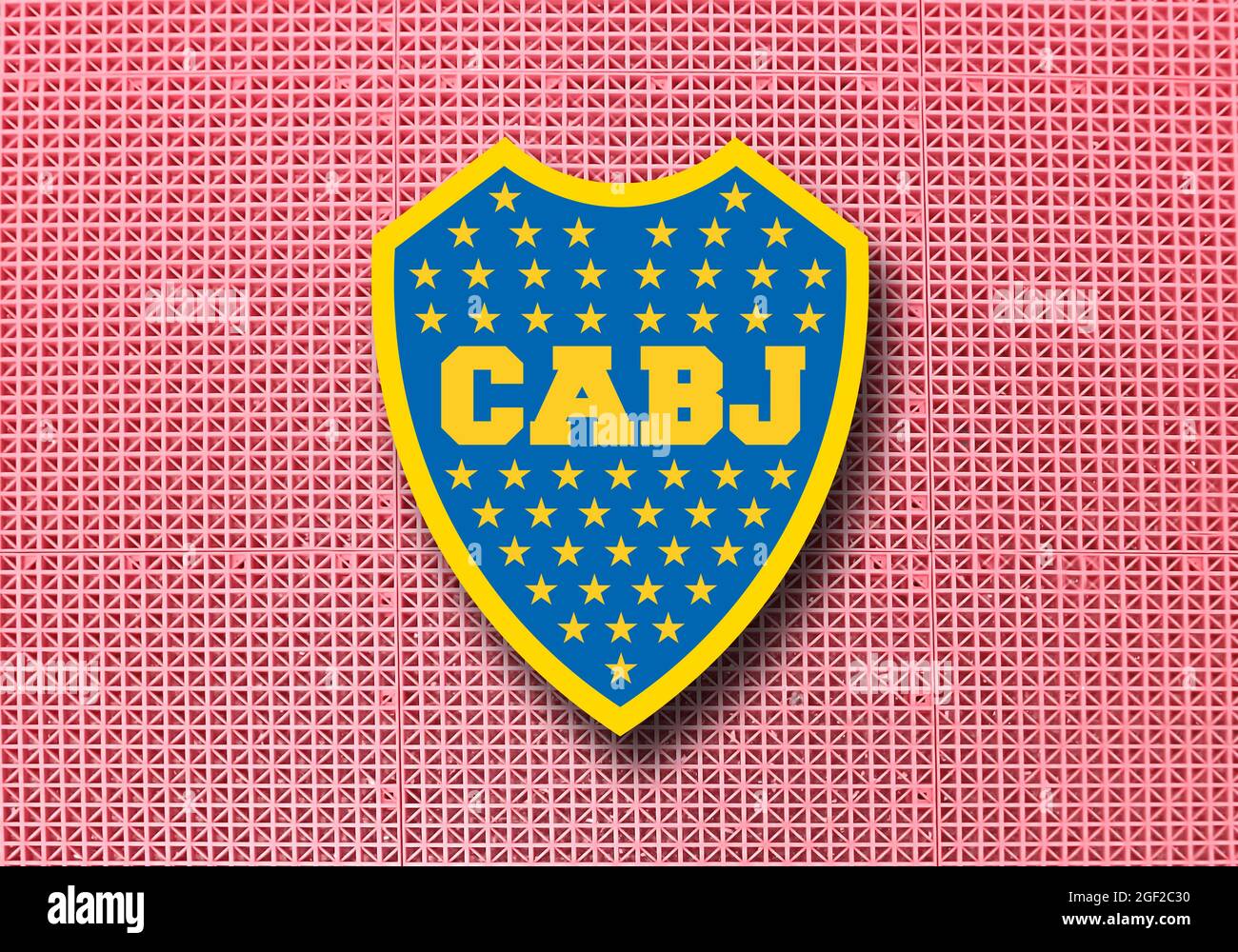 Wappen FC Boca Juniors, Buenos Aires, argentinischer Fußballverein Stockfoto