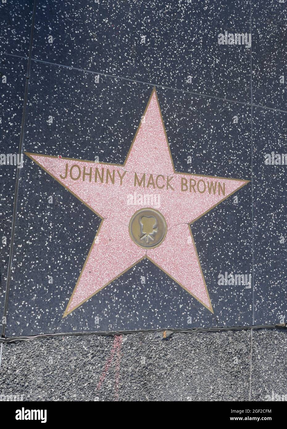 Hollywood, Kalifornien, USA 17. August 2021 EIN allgemeiner Blick auf die Atmosphäre von Johnny Mack Browns Star auf dem Hollywood Walk of Fame am 17. August 2021 in Hollywood, Kalifornien, USA. Foto von Barry King/Alamy Stockfoto Stockfoto