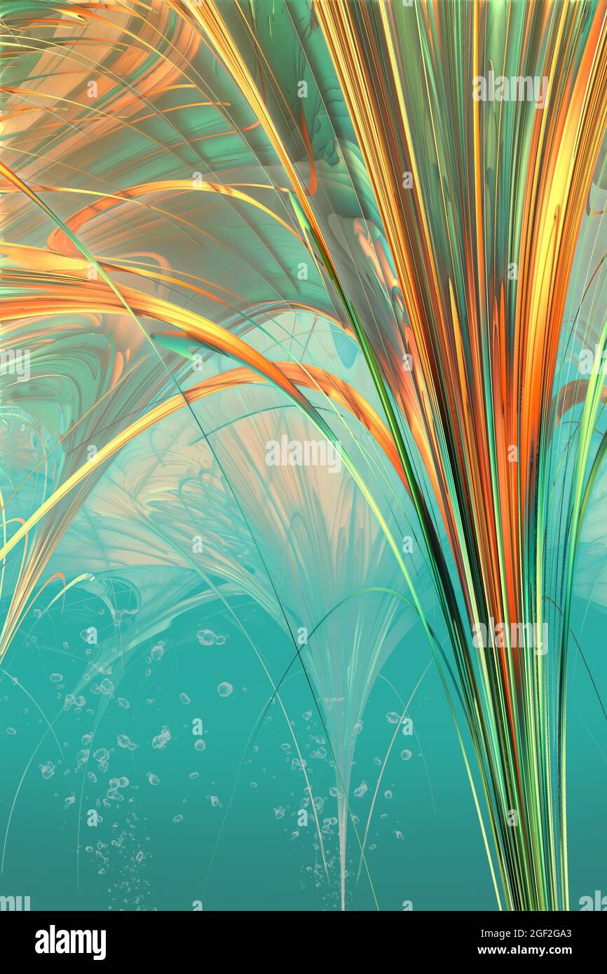 Computergestützte Illustration ideal für Buchcover-Design, Hintergrundebene in Composite Art Kreation Stockfoto