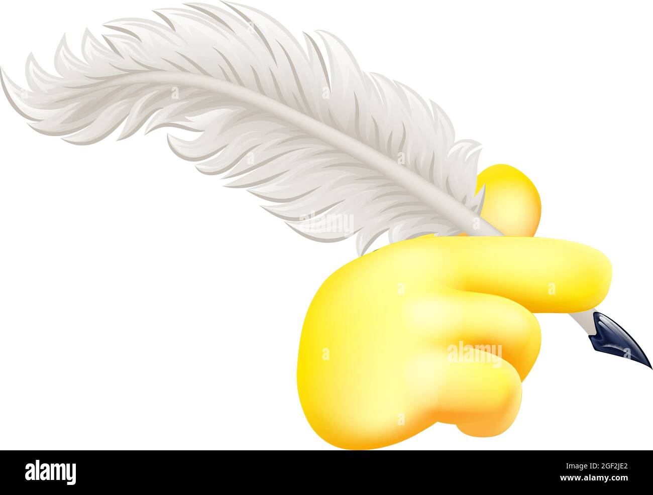 Stiftskiel Mit Federfarbe, Stiftshand, Emoji Cartoon-Symbol Stock Vektor