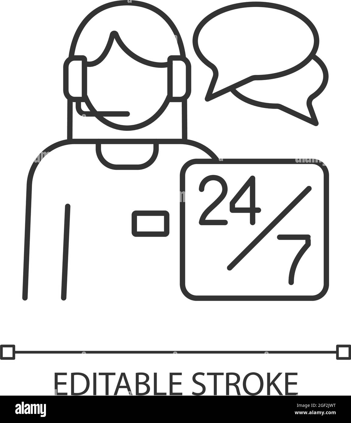 Kunden-Support: Lineares RGB-Symbol Stock Vektor