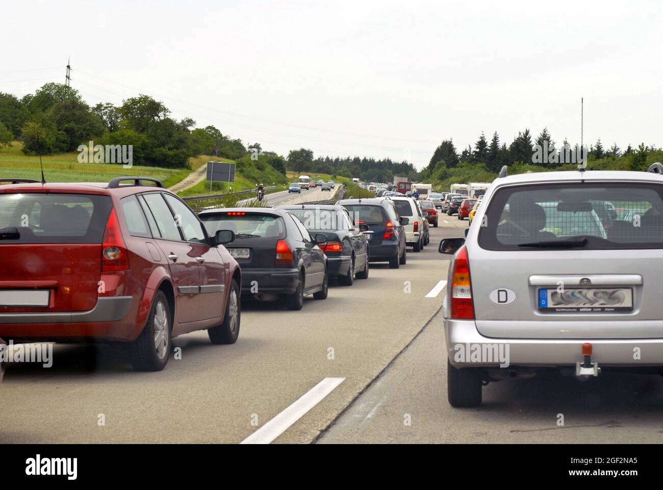 Staus auf einer Autobahn, Deutschland Stockfoto