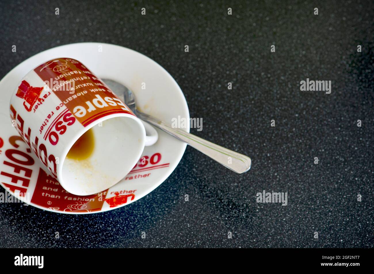 Gebrauchte Espressotasse Stockfoto