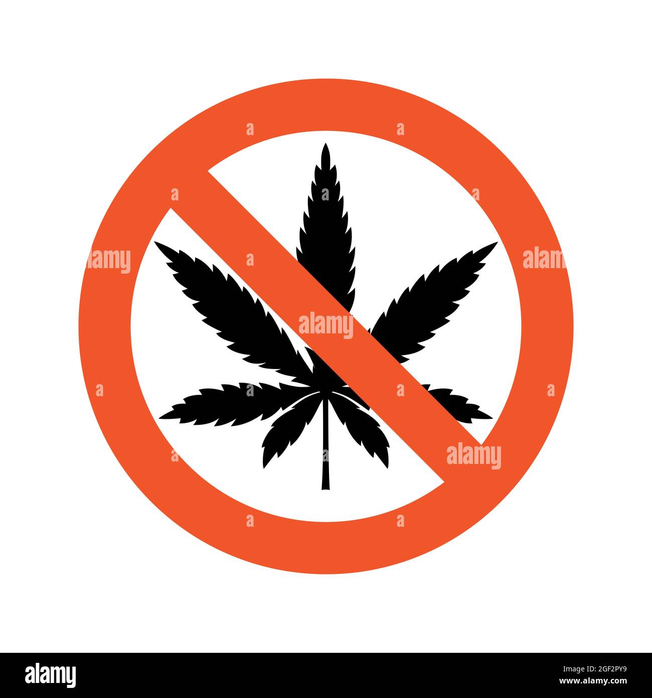 Marihuana-Verbotsschild isoliert auf einem weißen Stock Vektor