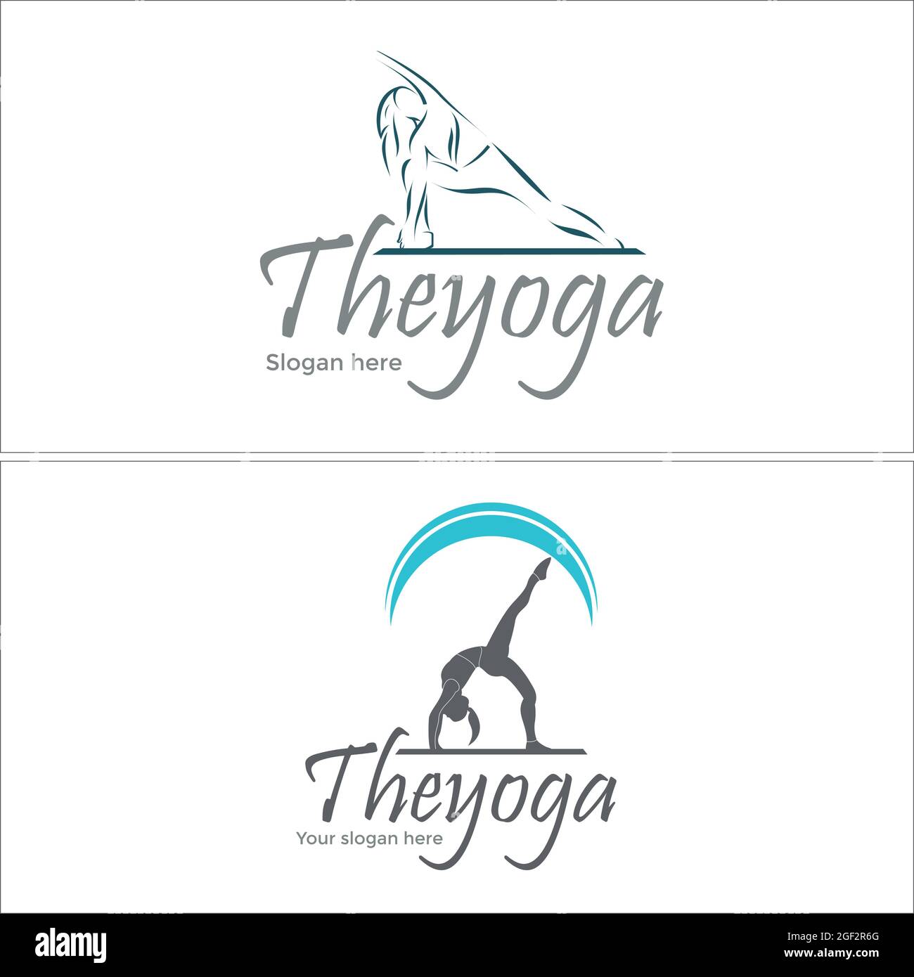 Design mit Yoga-Logo für körperliche Fitness Stock Vektor