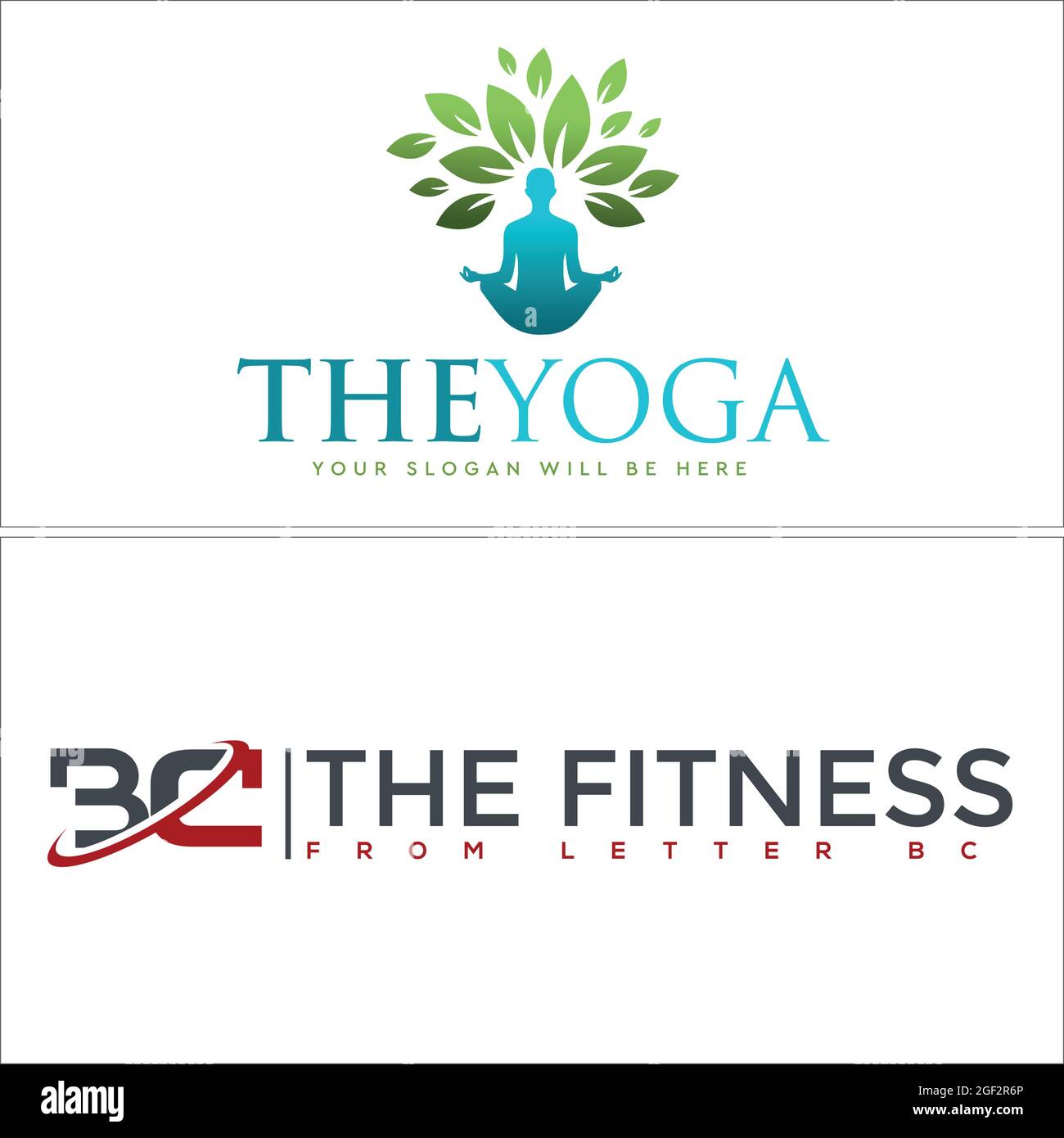 Design mit Yoga-Logo für körperliche Fitness Stock Vektor
