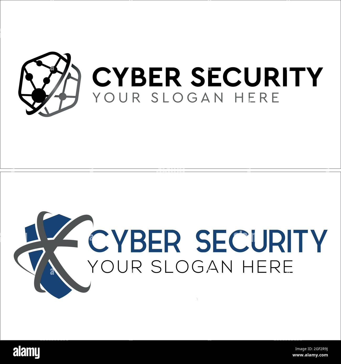Logo-Design für die Cyber-Sicherheitstechnologie Stock Vektor