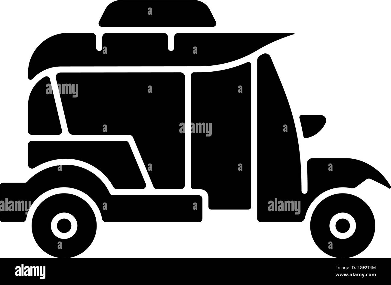 Bangkok Tuk-Tuk Black Glyph Icon Stock Vektor