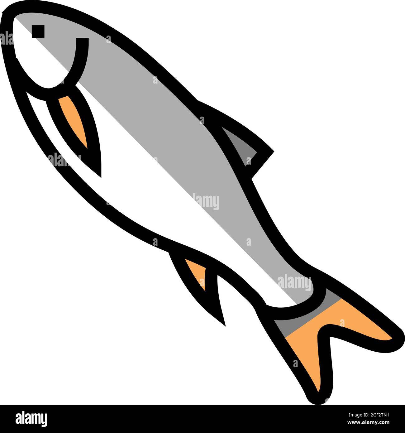 Rohu Fisch Farbe Symbol Vektor Illustration Stock Vektor