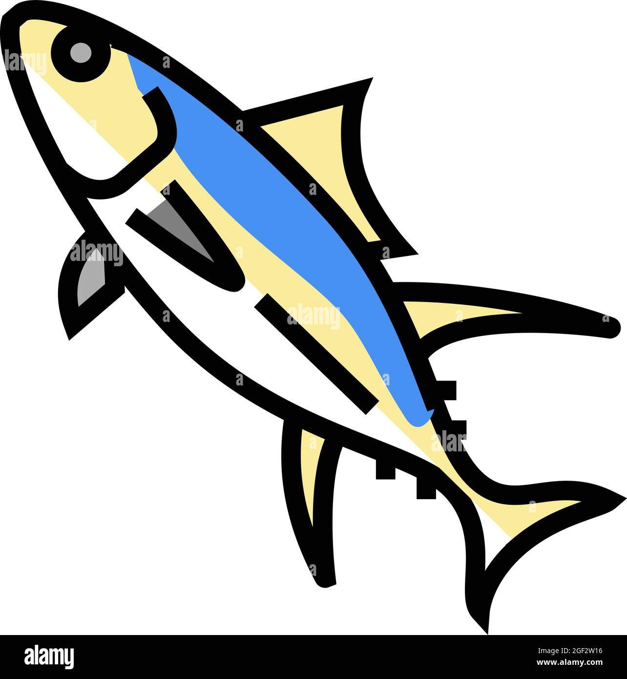 Abbildung des Symbols für gelbliche Thunfische Stock Vektor