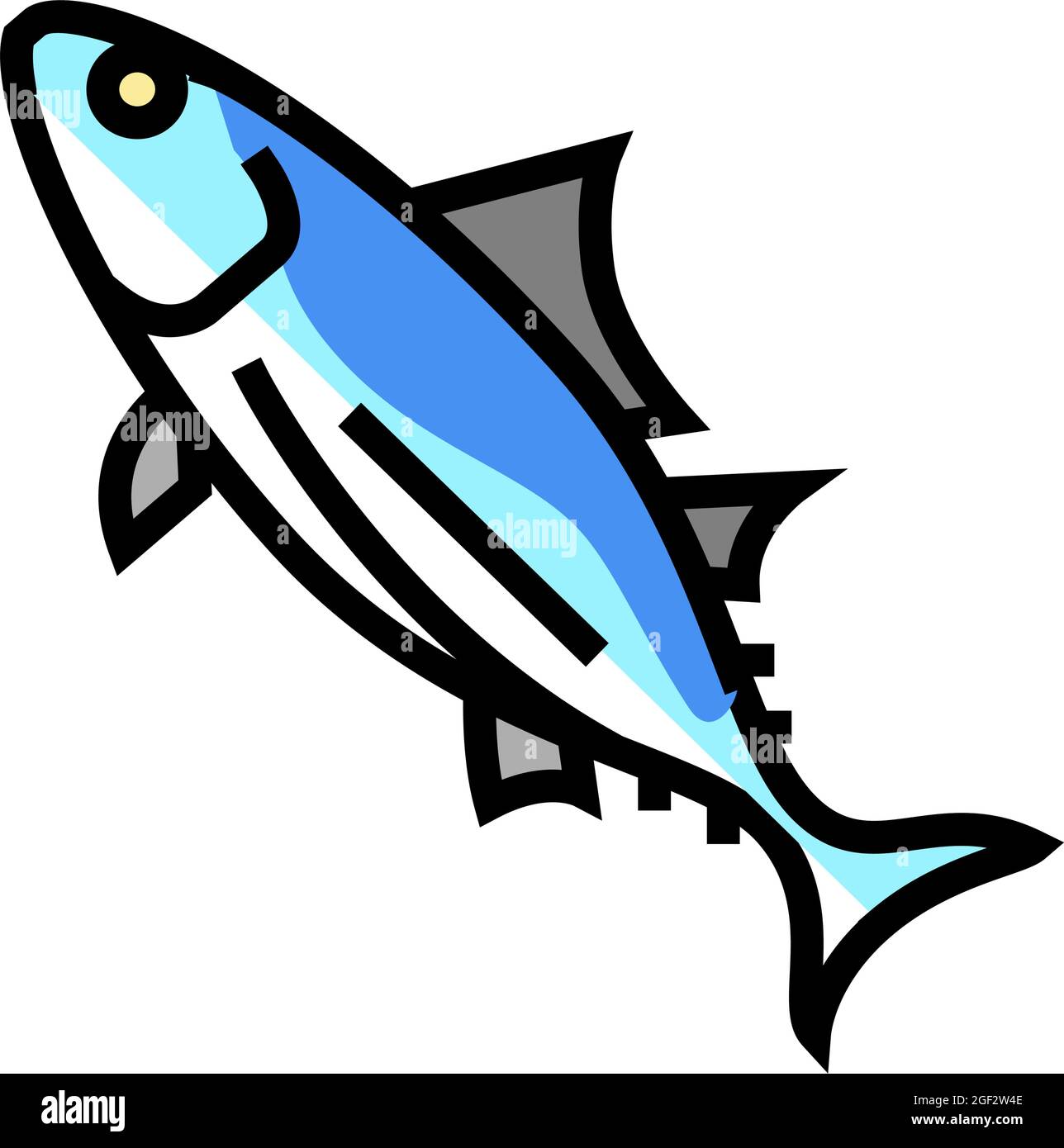 Abbildung des Symbols für den Skipjack-Thunfisch-Farbsymbol Stock Vektor