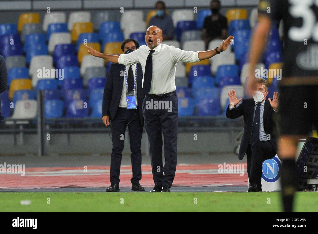 Luciano Spalletti Trainer von Neapel, während des Spiels der italienischen SerieA Meisterschaften zwischen Napoli gegen Venezia Endergebnis 2-0, Spiel gespielt am th Stockfoto