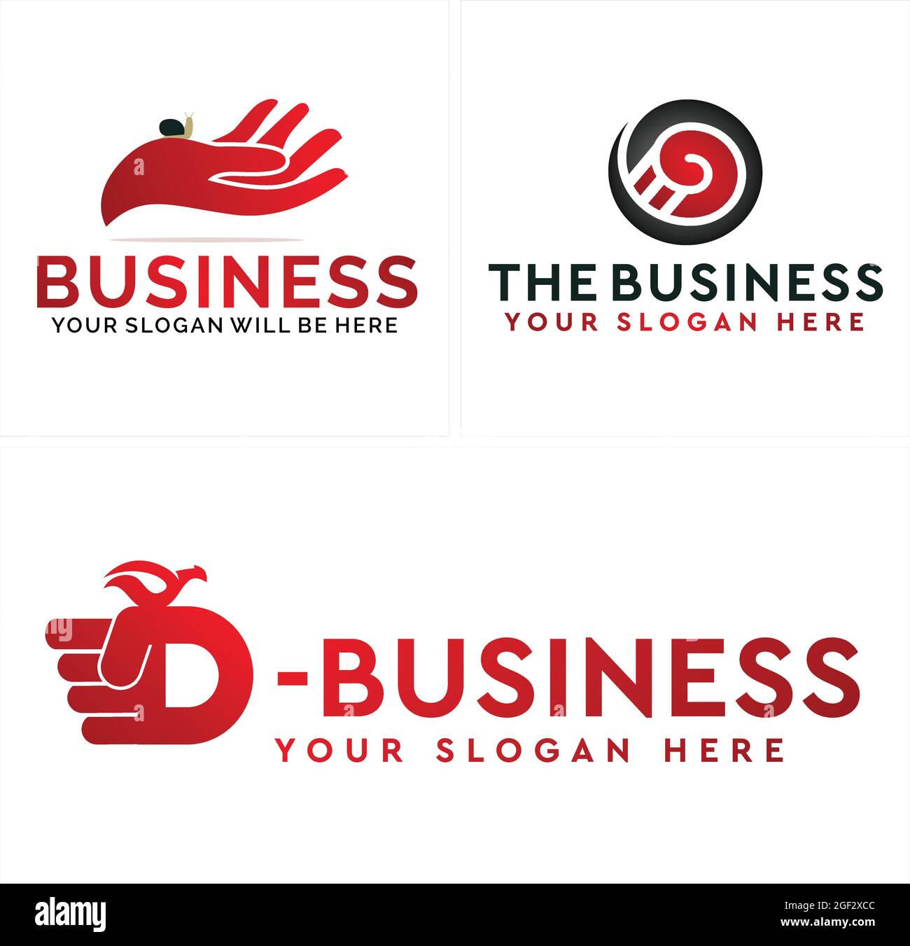 Hand Schnecke Buchstaben D Kombination Logo Design Geschäft Stock Vektor