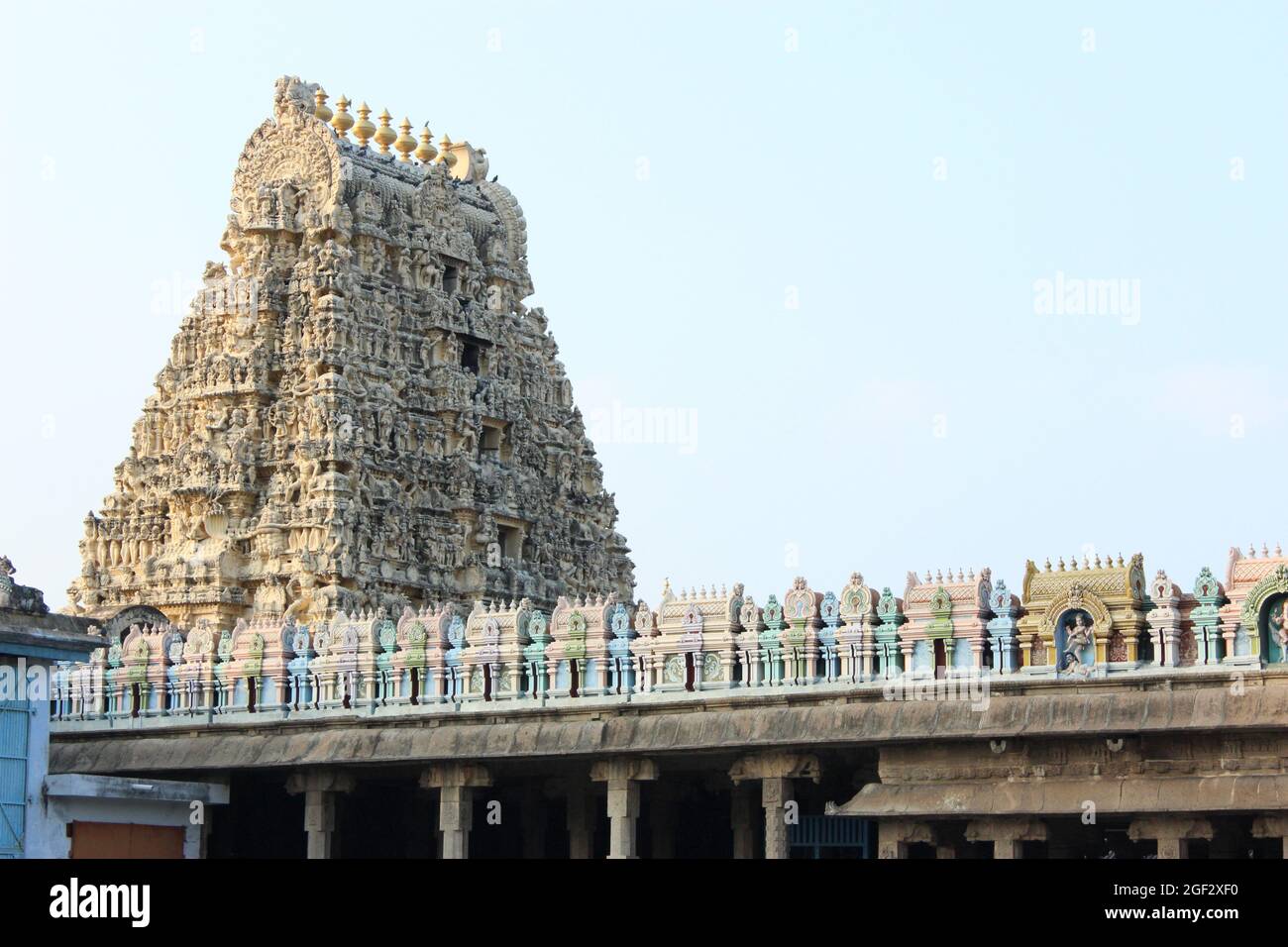 Shri Ekambaranathar Tempel, Kanchipuram, Tamil Nadu, Indien. Gewidmet Lord Shiva und verbunden mit der Erde oder Prithivi eines der fünf Elemente Stockfoto