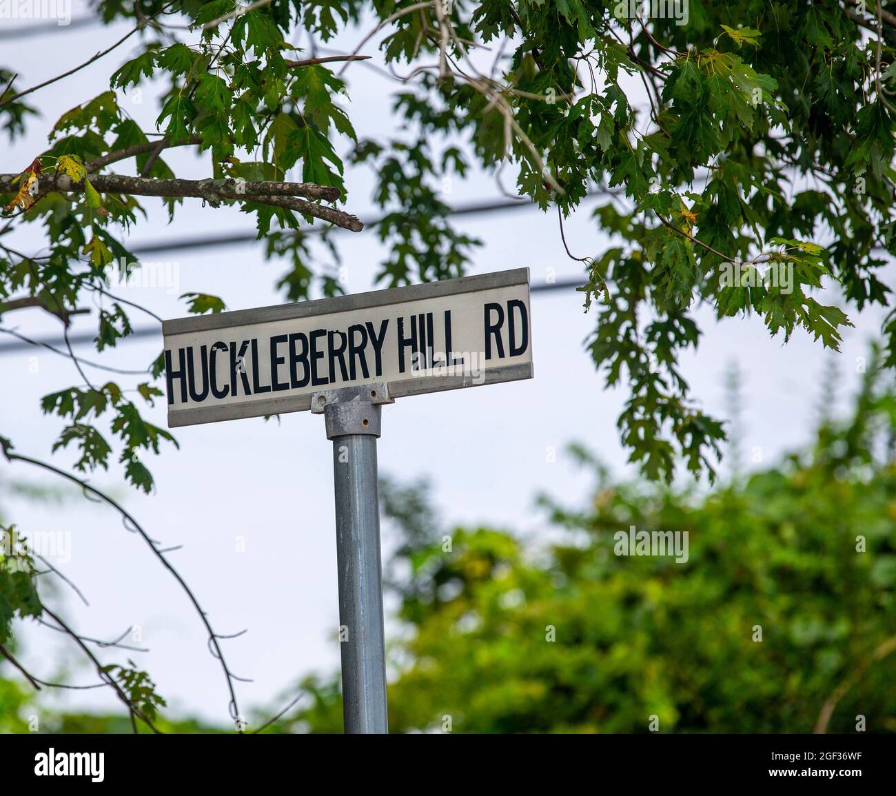 Straßenschild in der Stadt Greenport, NY Stockfoto
