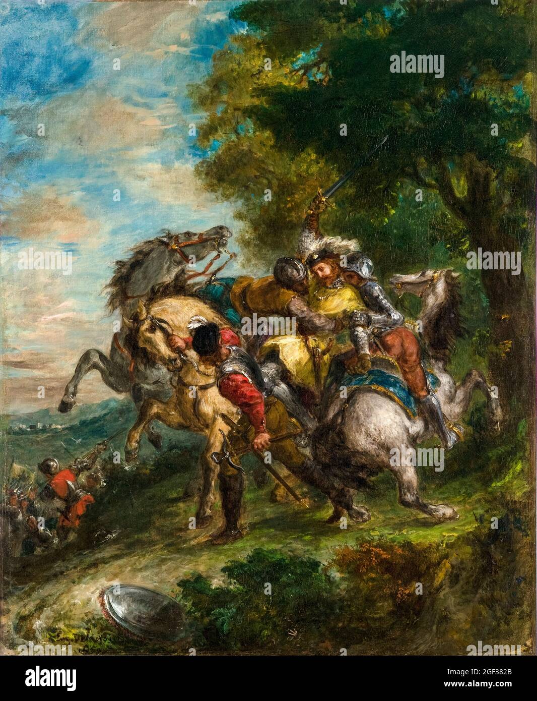 Eugene Delacroix, Weislingen gefangen von Götz’s Men, Malerei, 1853 Stockfoto
