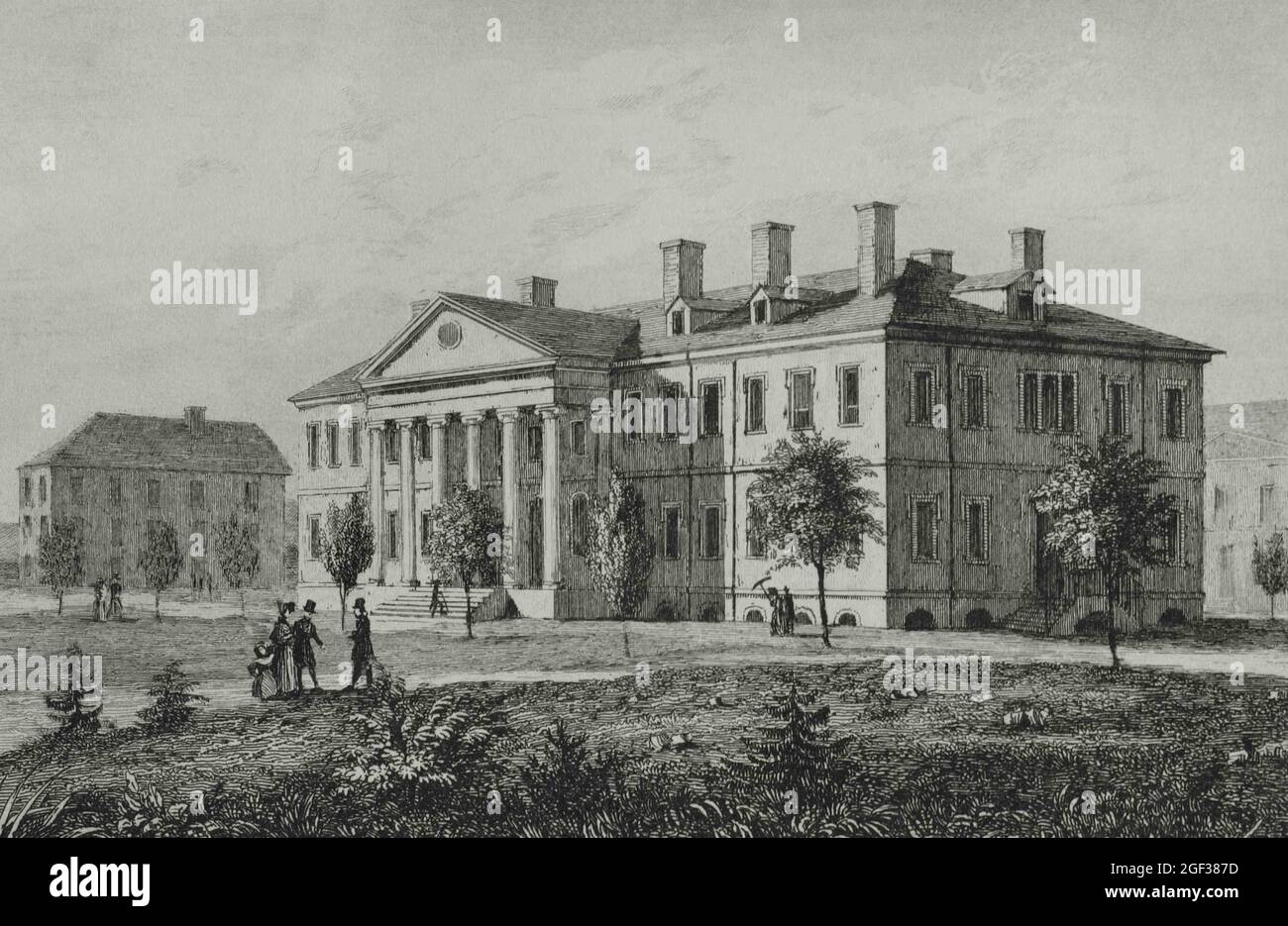 United States, Washington D.C. State Department. Stich von Arnaut. Panorama Universal. Geschichte der Vereinigten Staaten von Amerika, ab der 1. Ausgabe von Stockfoto
