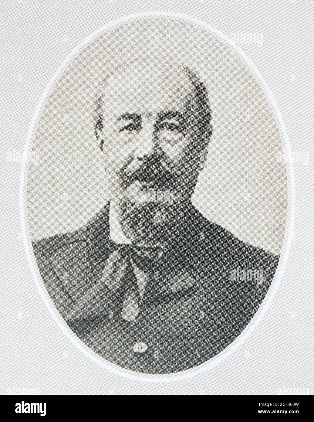 Porträt des Akademikers Vladimir Sizov. Wladimir Iljitsch Sizov (1840-1904) - russischer Archäologe und Kunstkritiker. Stockfoto
