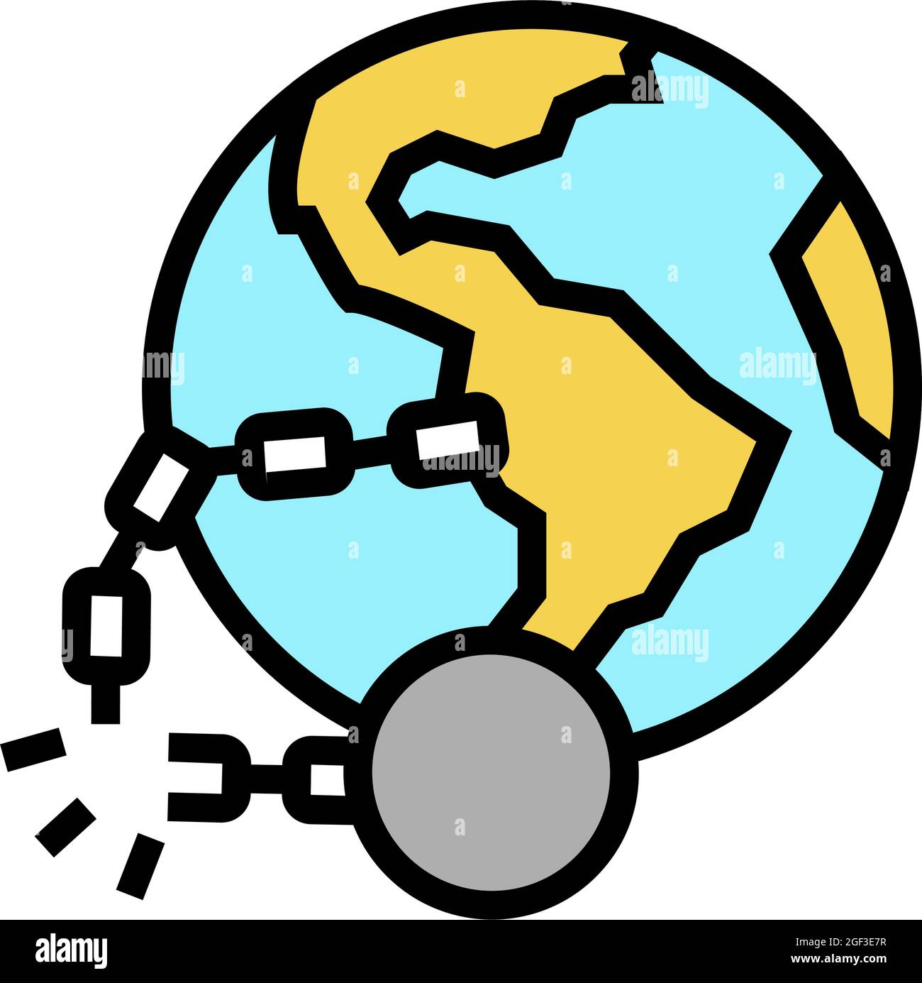 dekolonisierung soziale Problem Farbe Symbol Vektor Illustration Stock Vektor