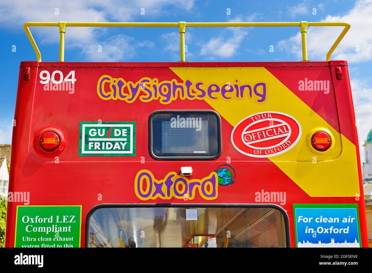 Oxford Citysightseeing Open Top City Tour Bus, Oxford, England, Vereinigtes Königreich Stockfoto