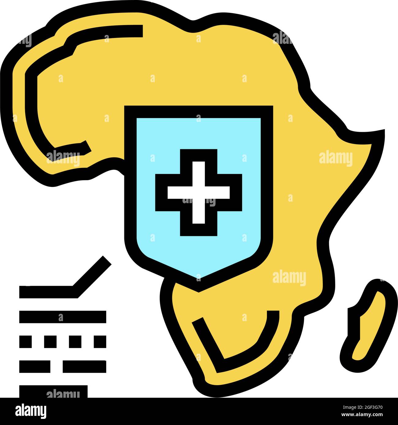 afrika soziale Problem Farbe Symbol Vektor Illustration Stock Vektor