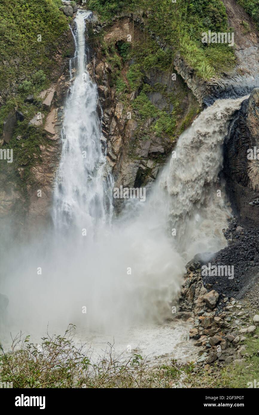 Agoyan fällt auf den Fluss Pastaza in Ecuador Stockfoto