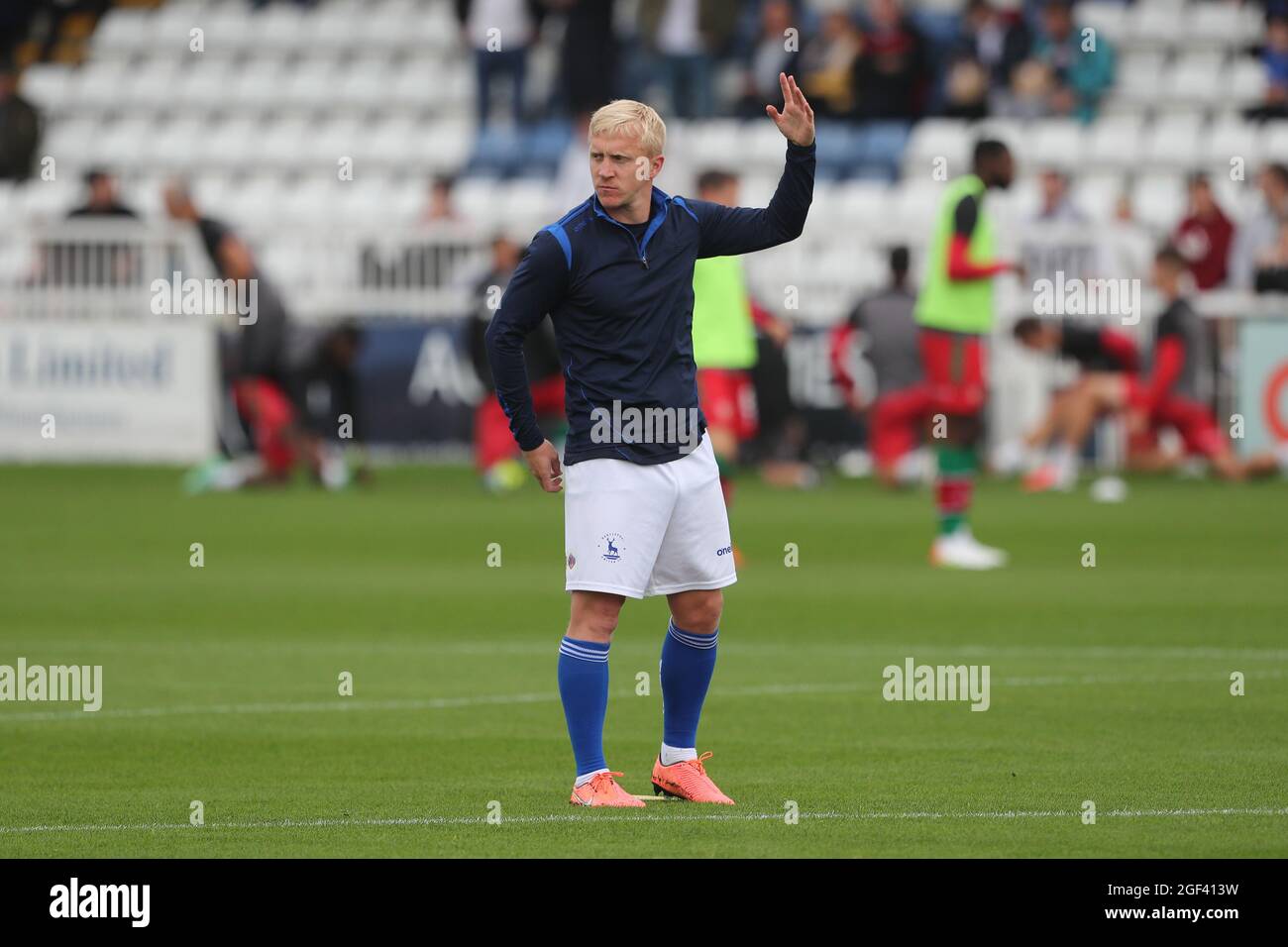 HARTLEPOOL, GROSSBRITANNIEN. 21. AUGUST Mark Cullen von Hartlepool United während des Sky Bet League 2-Spiels zwischen Hartlepool United und Walsall im Victoria Park, Hartlepool, am Samstag, 21. August 2021. (Kredit: Mark Fletcher | MI News) Kredit: MI Nachrichten & Sport /Alamy Live News Stockfoto