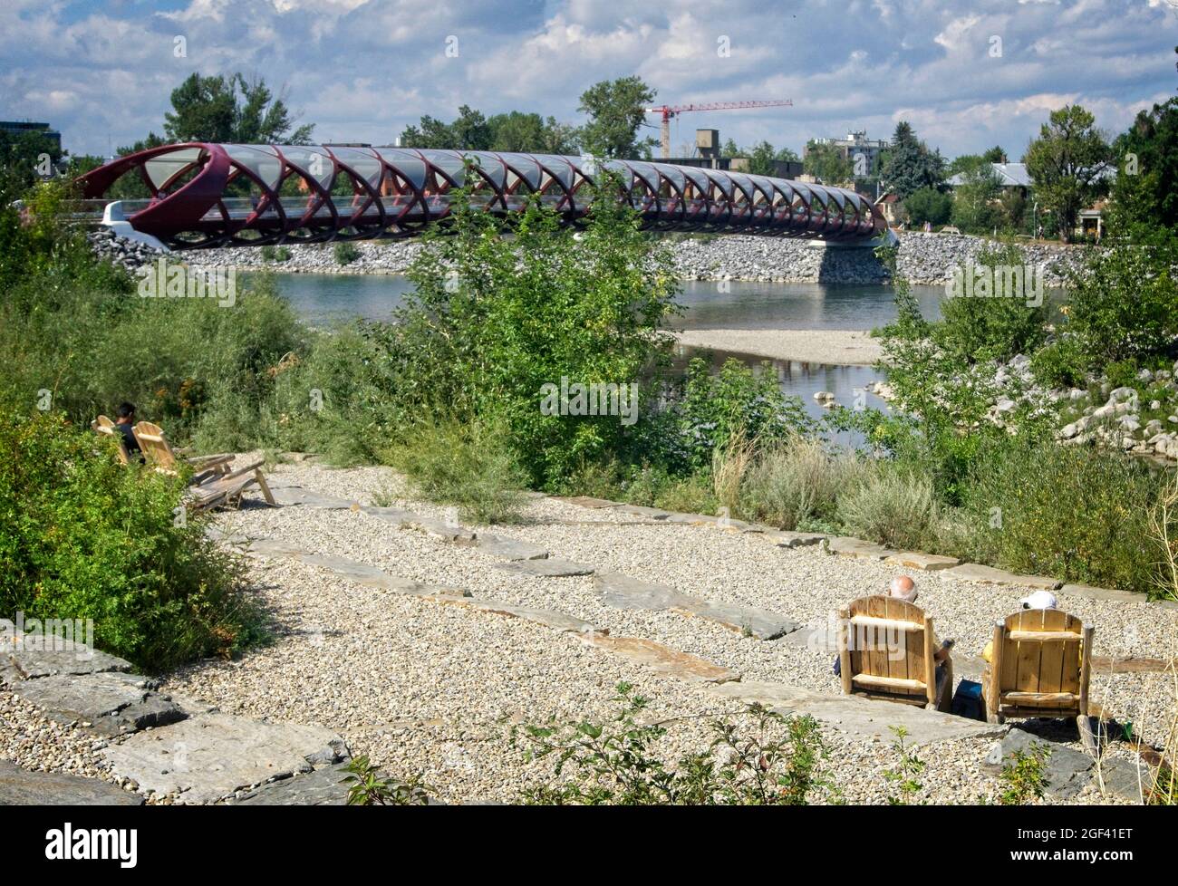 Peace Bridge Prince's Island Park Calgary Alberta Stockfoto