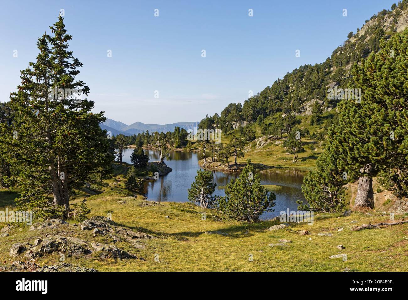Die Ufer des Achard Lake im Ferienort Chamrousse, Belledonne Range, Französische Alpen Stockfoto