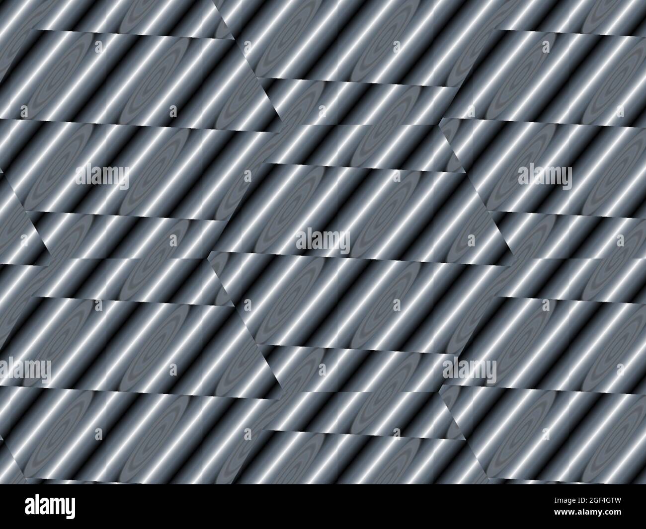 Abstrakter Hintergrund, grauweißer Farbverlauf verzerrtes geometrisches Strukturmuster Stockfoto