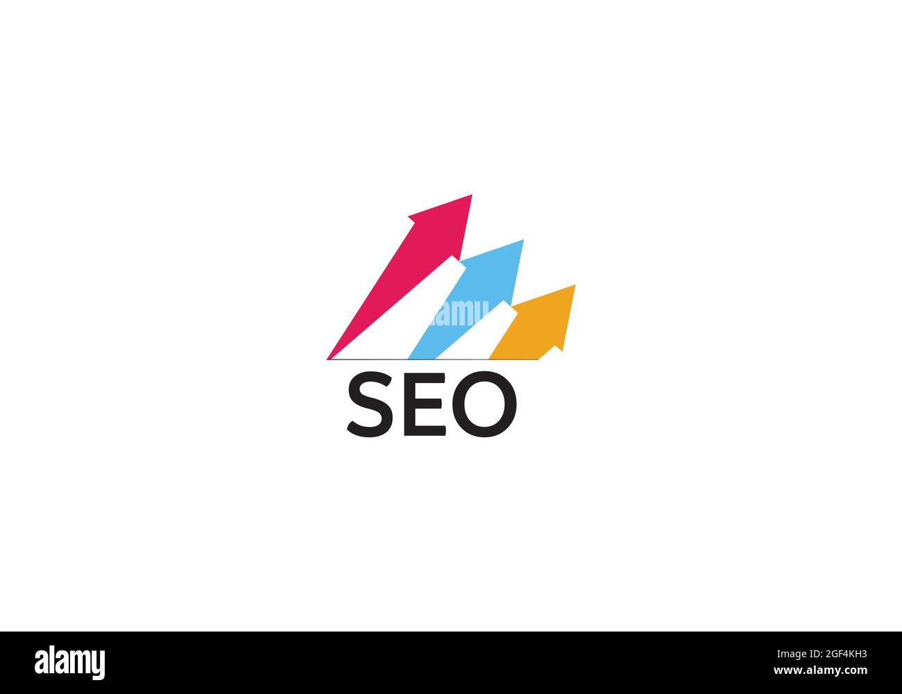 Mehrfarbiger SEO-Logo-Symbol mit Pfeilen Stock Vektor