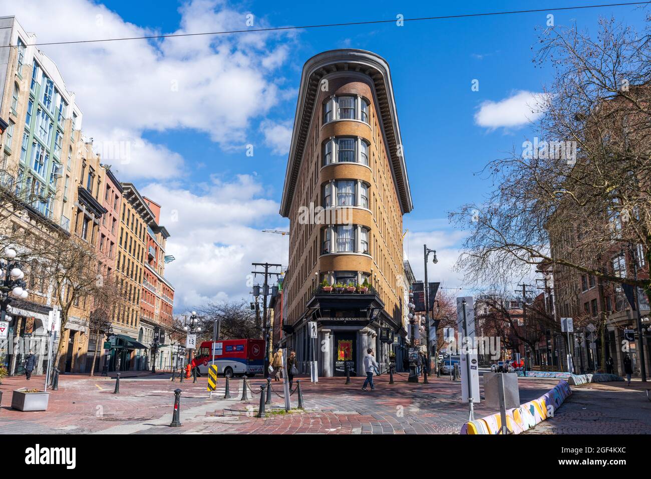 Vancouver Gastown wunderschöner Blick auf die Straße. BC, Kanada. Stockfoto