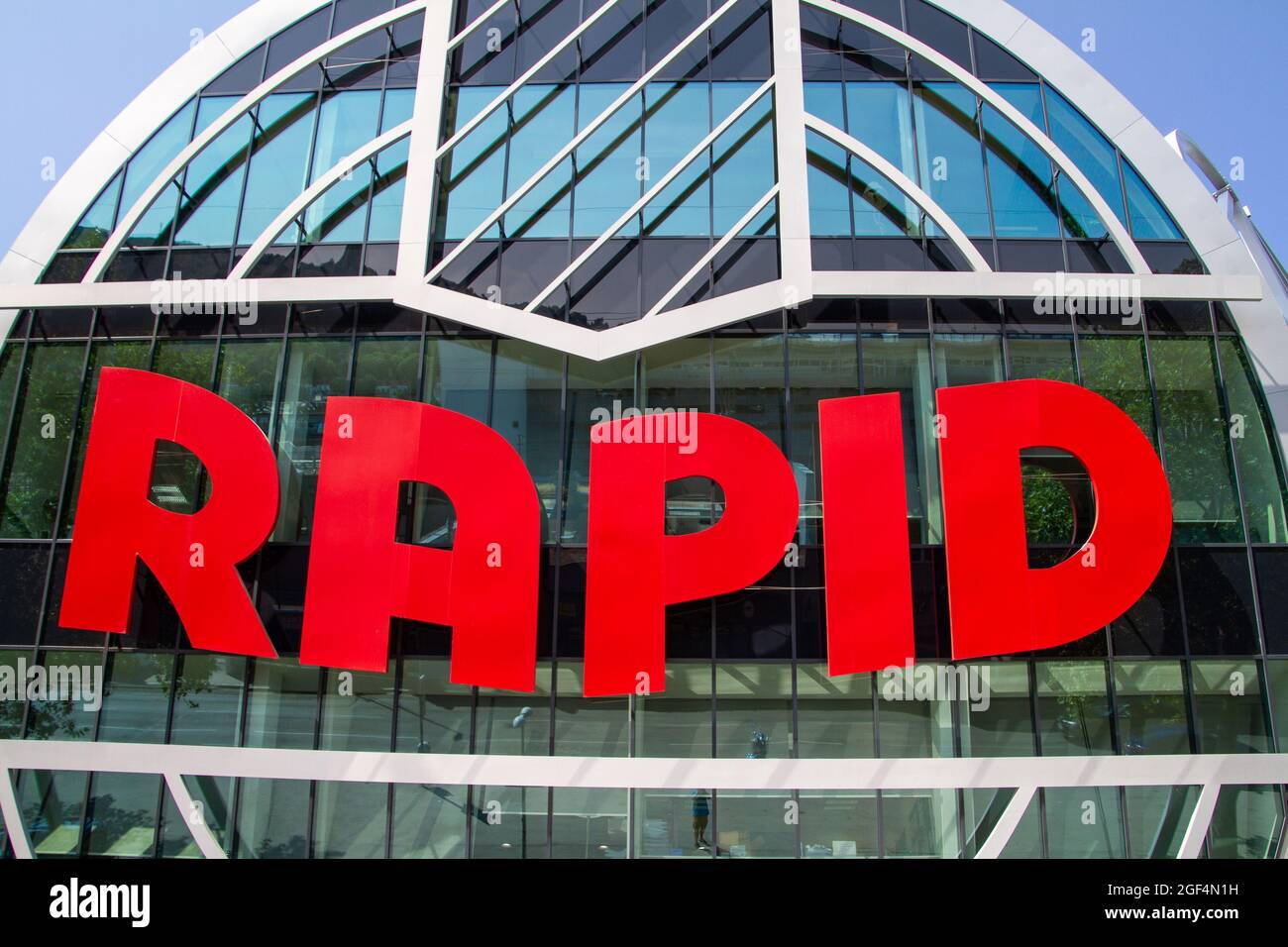 Wien, Österreich, 22. Juli 2021. Rapid Vienna ist ein österreichischer Fußballverein mit Sitz in Hütteldorf im 14. Bezirk von Wien. Seine Farben sind gr Stockfoto