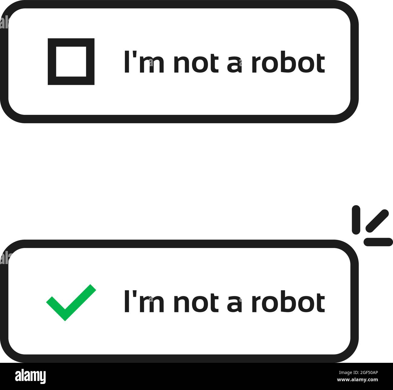 Zugriff auf Captcha wie ich kein Roboter bin Stock Vektor
